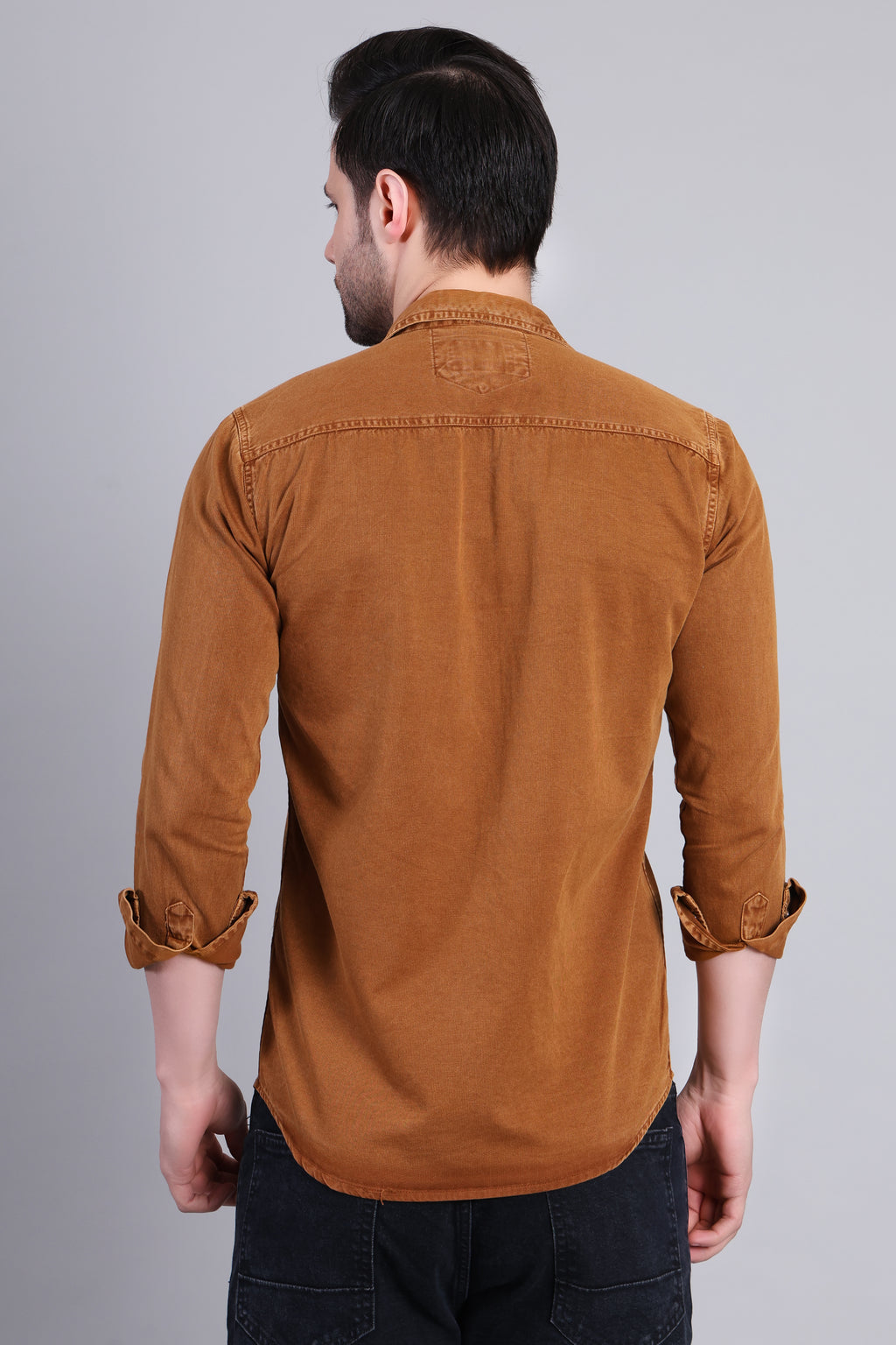 Mens Denim Shirt - Brown
