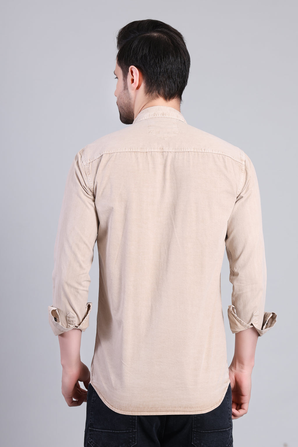 Beige Premium Washed Casual Shirt